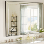 Зеркальная композиция на панеле мдф 800*1000мм, имитирующая зеркальный багет: зеркала 4мм с фацетом 5мм. От 11700 рублей/шт.